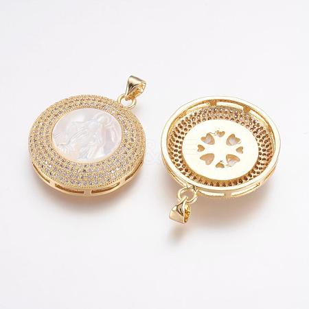 Brass Micro Pave Cubic Zirconia Pendants ZIRC-G108-15G-1