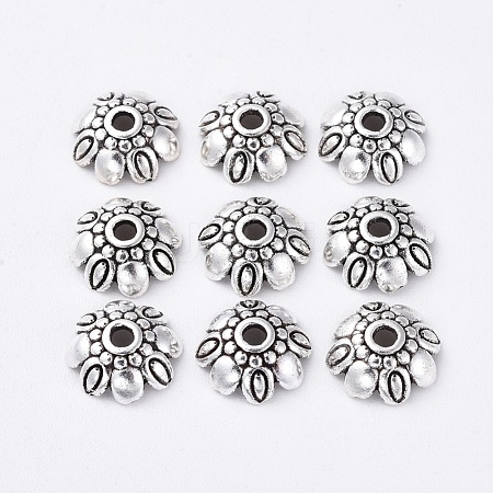 Tibetan Style Alloy Bead Caps X-LF0370Y-NF-1