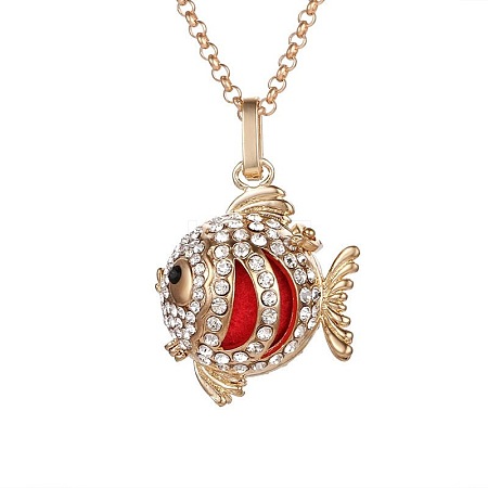 Fish Alloy Cage Pendant Necklaces SW2952-6-1