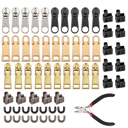 20 Sets 2 Colors Zinc Alloy Zipper Repair Accessories FIND-SZ0001-78-1
