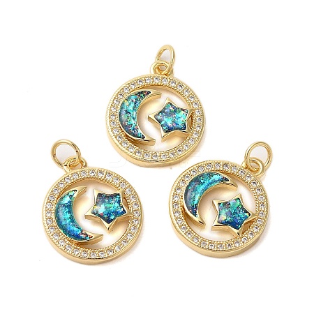 Brass Micro Pave Cubic Zirconia Pendants KK-K385-125G-1