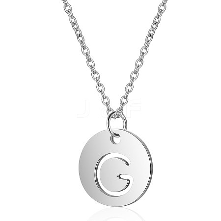 Non-Tarnish 201 Stainless Steel Initial Pendants Necklaces NJEW-S069-TN507-G-1