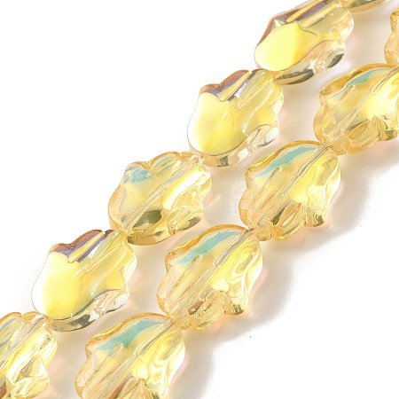 Transparent Electroplate Glass Beads Strands EGLA-F159-HP02-1