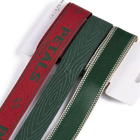 9 Yards 3 Styles Christmas Theme Polyester & Polycotton Ribbons Sets SRIB-A015-01A-04-1