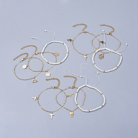 Charm Bracelets and Braided Bracelets Sets BJEW-JB04323-1