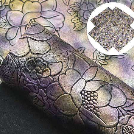 Flower Pattern Imitation Leather Fabrics PW-WGB593C-09-1