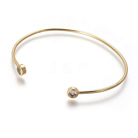 Brass Cuff Bangles BJEW-P245-04G-1