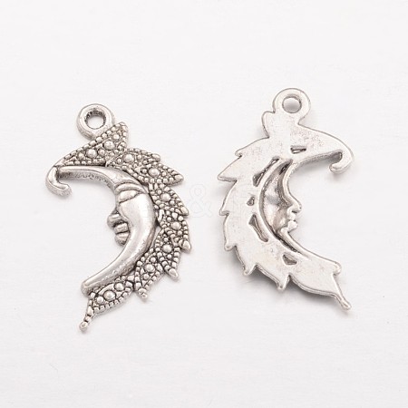 Moon Tibetan Style Alloy Pendants X-AC384-1