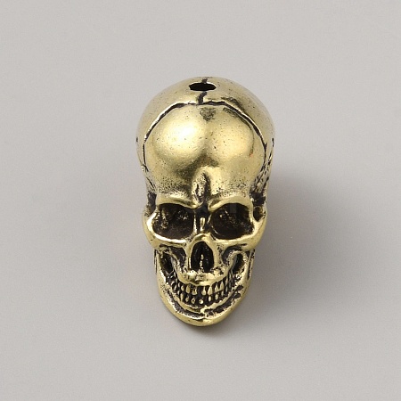 Brass Skull Beads FIND-WH0148-020A-1