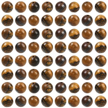 100Pcs Round Natural Tiger Eye Beads G-SP0001-21B-1