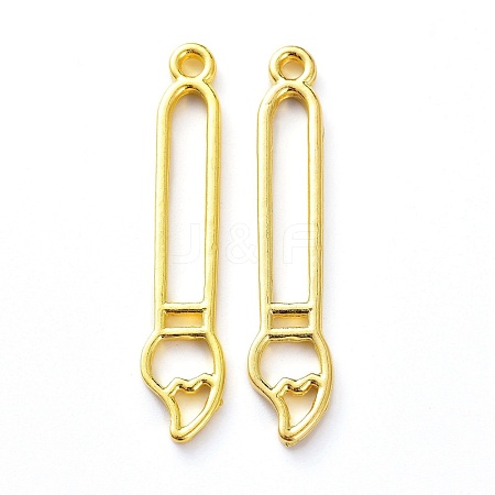 Painting Art Theme Alloy Open Back Bezal Pendants PALLOY-D200-02G-1