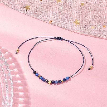 Natural Round Kyanite Beads Braided Bead Bracelets for Women BJEW-JB11655-10-1