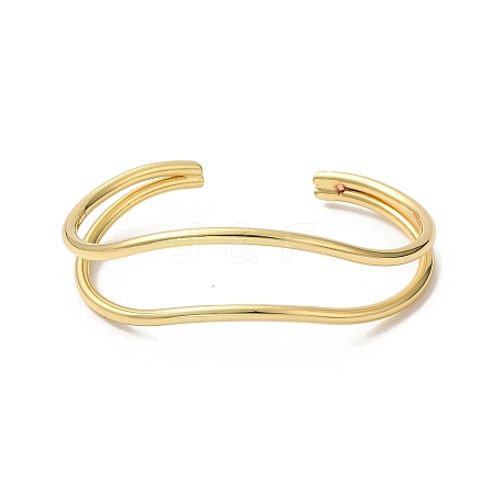 Rack Plating Brass Cuff Bangles BJEW-A137-10G-1