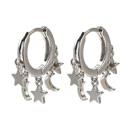 Rack Plating Brass Hoop Earrings EJEW-B062-47P-1