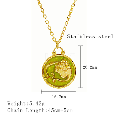 Stainless Steel Enamel Constellation Pendant Necklaces DJ0261-8-1