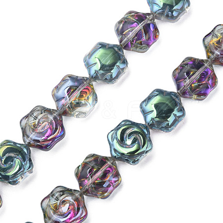 Electroplate Glass Beads Strands EGLA-N008-018-A05-1