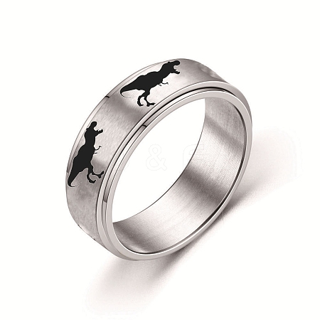 Rotating Titanium Steel Anxiety Relief Rings for Women Men PW-WG4928D-03-1