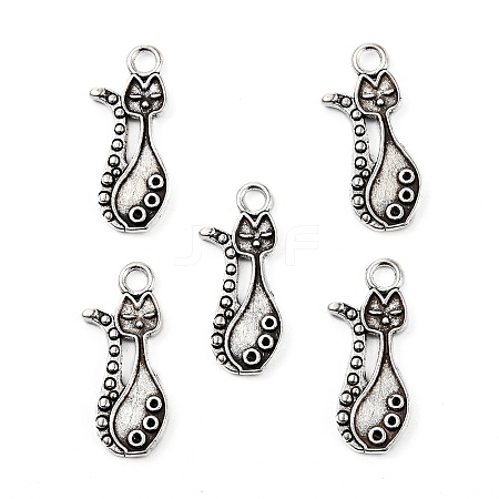 Tibetan Style Alloy Kitten Pendant Settings for Enamel LS-PALLOY-A15359-AS-NF-1