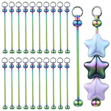 20Pcs Iron Beadable Keychain Bar for Jewelry Making DIY Crafts IFIN-YW0003-98B-1