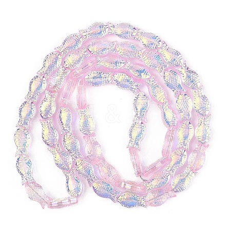 1 Strand Transparency Electroplate Glass Beads Strands GLAA-YW0004-90F-1