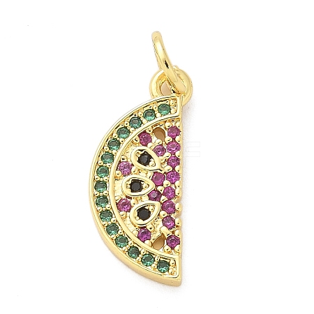 Brass Micro Pave Cubic Zirconia Pendants KK-S511-03G-G-1