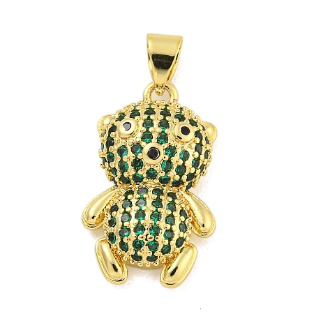 Brass Micro Pave Cubic Zirconia Pendants KK-R159-20B-G-1