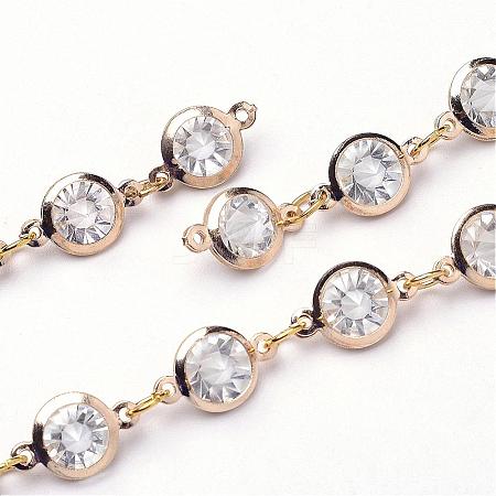 Iron Acrylic Rhinestone Handmade Chains AJEW-JB00250-1