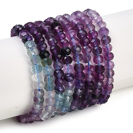 Gradient Color Natural Colorful Fluorite Beads Strands G-F778-A01-02-1