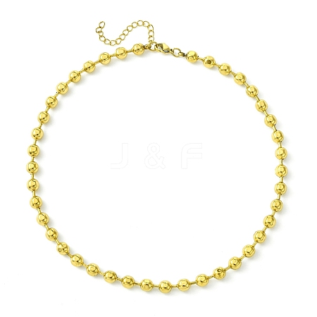 Ion Plating(IP) 304 Stainless Steel Bead Necklaces NJEW-C053-04G-1