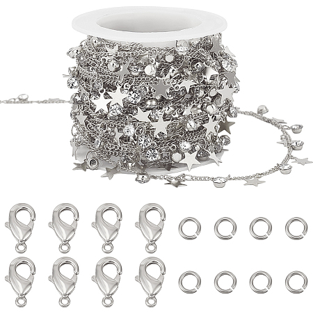 DIY Brass Micro Pave Clear Cubic Zirconia Curb Chains Necklaces/Bracelets Making Kits DIY-BBC0002-63P-1