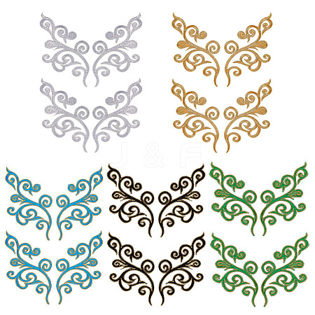 5 Pairs 5 Colors Flower Computerized Embroidery Thread Patches PATC-ME0001-15-1