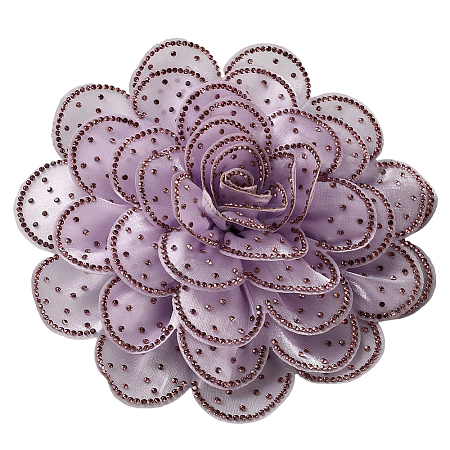 Flower Cloth Rhinestone Broochs JEWB-WH20009-06P-01-1