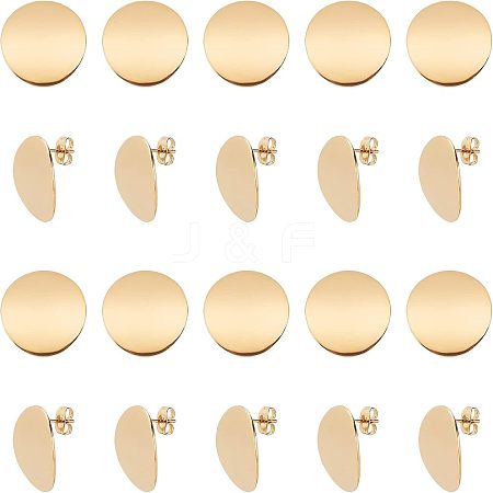 304 Stainless Steel Stud Earring Findings STAS-UN0016-11G-1