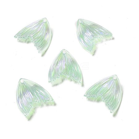 UV Plating Rainbow Iridescent Transparent Acrylic Pendants PACR-M002-09F-1