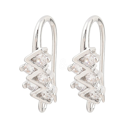 Brass Rhinestone Earring Hooks KK-C261-01E-P-1