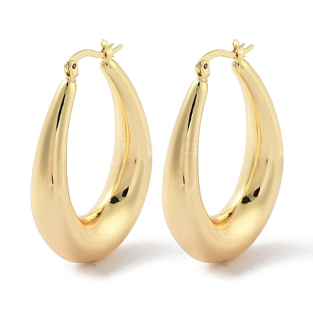 Brass Hoop Earrings EJEW-H301-02G-01-1