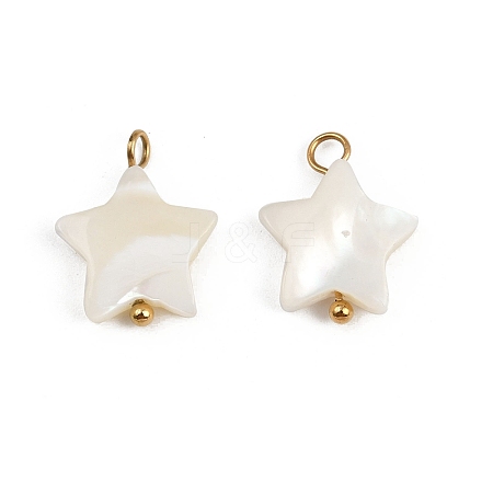 Natural Shell Star Pendants X1-STAS-D378-35G-1