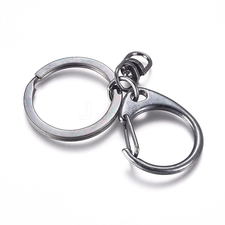 Alloy Keychain Clasp Findings KEYC-WH0016-21B-1