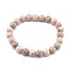 Natural Maifanite/Maifan Stone Bead Stretch Bracelets BJEW-K212-B-044-2