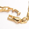 Flower Brass Cubic Zirconia Link Chain Bracelets BJEW-F206-06G-3