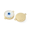 Brass Synthetic Opal Evil Eye Connector Charms G-P579-01A-G-2