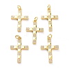 Brass Micro Pave Clear Cubic Zirconia Pendants ZIRC-L100-090G-1