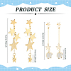 2 Pairs 2 Style Cat Eye Planet & Brass Star Asymmetrical Earrings EJEW-AN0002-20-2