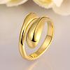 Real 18K Gold Plated Adjustable Brass Finger Rings for Women RJEW-BB07574-A-4