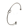 Heart 304 Stainless Steel Open Cuff Bangles BJEW-M113-01P-4