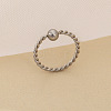 Stainless Steel Twisted Captive Bead Rings for Women Men WG949CF-01-2