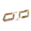 Big Rhombus Glass Seed Beads Dangle Earrings for Girl Women EJEW-I258-01G-2