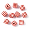 10Pcs Printed Opaque Acrylic Beads MACR-YW0004-19A-1