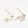 Brass Stud Earring Findings X-KK-S348-118-2