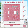 Plastic Rhinestone Receptacle Outlet Wall Plate AJEW-WH0696-349-2